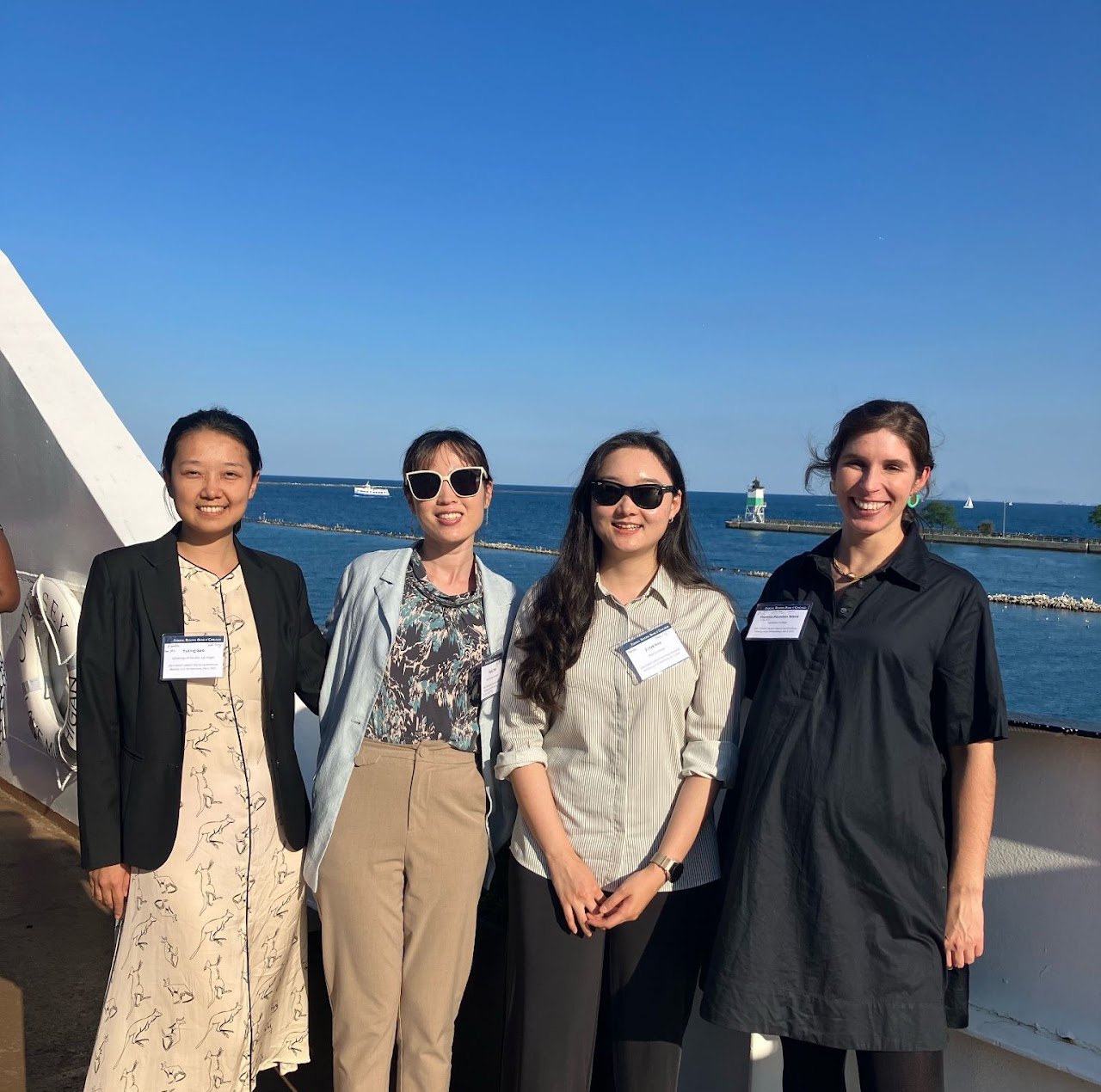CeMENT workshop for junior faculty at the Federal Reserve Bank of Chicago. Here aboard a cruise on Lake Michigan with colleagues Yuting Gao, Huiyi Chen, and Jihye Heo.