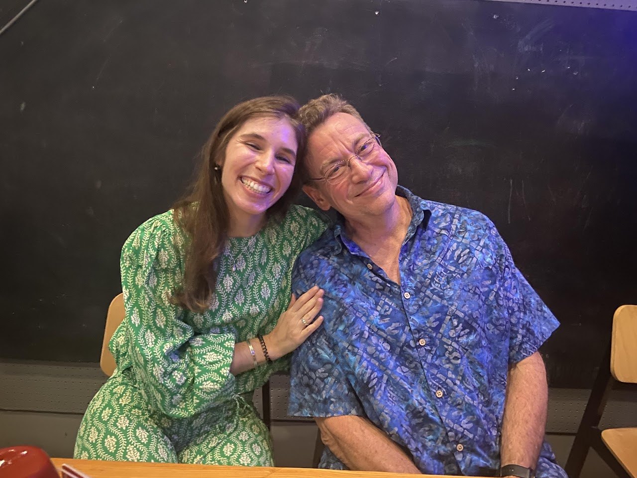 Celebrating my birthday and saying goodbye to my main advisor and favorite person, Prof. Eric Leeper, here matching in vibrant colors.